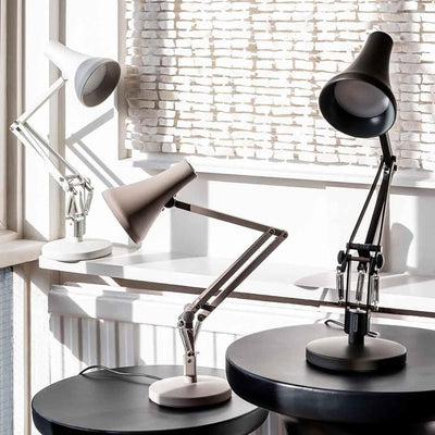 90 Mini Mini Desk Lamp with Dimming Bulb, USB Power Cable Aluminum Shade & Arms Anodised Satin Finish Chrome Plated Fittings Perfect for Small Spaces Office Home Decor Gifts (Biscuit Beige)