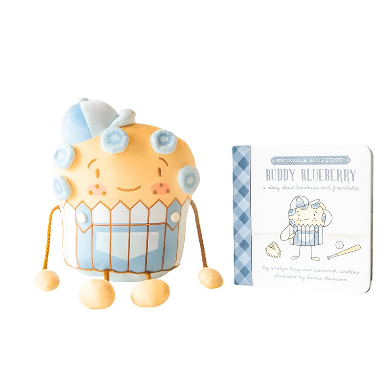 Snuggle Muffins Snuggler & Bedtime Story Time Book Gift Set with a Delicious Recipe for a Sweet Treat to Bring Families Together in The Kitchen! Soft & Cuddly Learning (Buddy Blueberry)