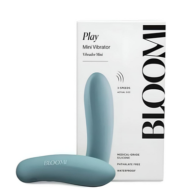 Bloomi Play Mini Vibrator - Wand Massager Vibrating Clit Stimulation Soft Silicone Ultra-Powerful Motor for Deep, Rumbling Muscle Relaxing Vibrations Date Night Couples 3.45" L