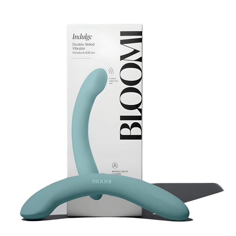 Bloomi Indulge Double Sided Vibrator - Wand Massager Vibrating G-spot Clit Stimulation Soft Silicone Ultra-Powerful Motor for Deep, Rumbling Muscle Relaxing Vibrations Date Night Couples 7.6" L