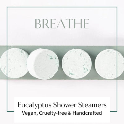 Eucalyptus Shower Steamers Aromatherapy | Organic Shower Bombs with Essential Oils | Self Care Christmas Birthday & Spa Gifts for Women & Men | Stocking Stuffers | 4 Pack