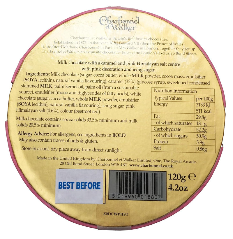 CHARBONNEL ET WALKER Pink Himalayan Salted Caramel Truffles, 120 GR