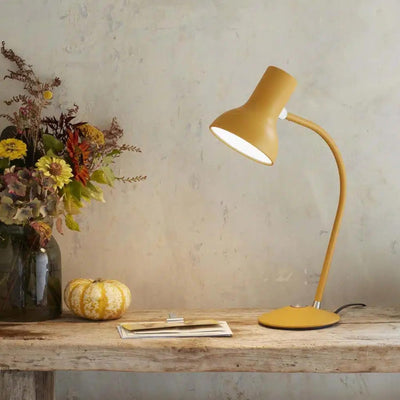 75 Mini Table Lamp | Matt Paint Finish Cast Iron Base Aluminum Cover with Ergonomic Switch & Decorative Light Spill for Office Decor Home Essentials Bedroom Reading Light (Turmeric Gold)