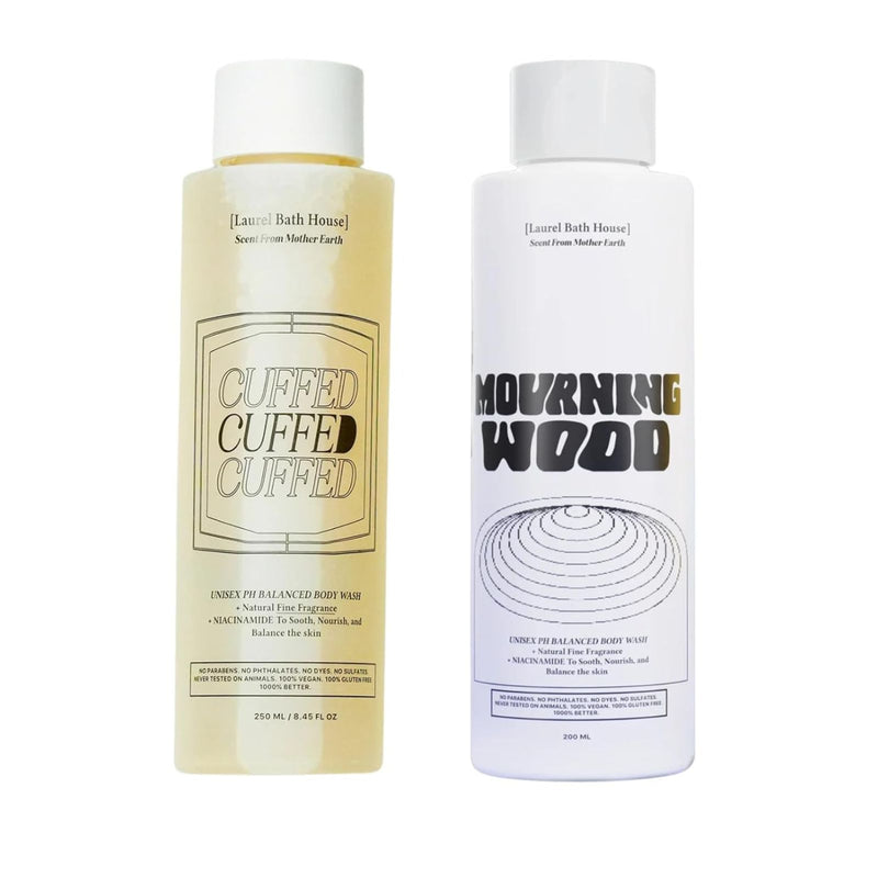 Mourning Wood & Cuffed Body Wash Discovery Set | Hydrates, Cleanses, Nourishes Skin with Niacinamide | Free From Parabens, Sulfates & Phthalates