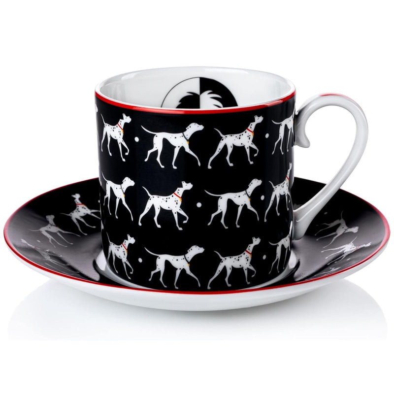 Disney 101 Dalmatians Cruella Cup and Saucer, Fine Bone China, 15 × 15 × 7.5 cm, Multicolor