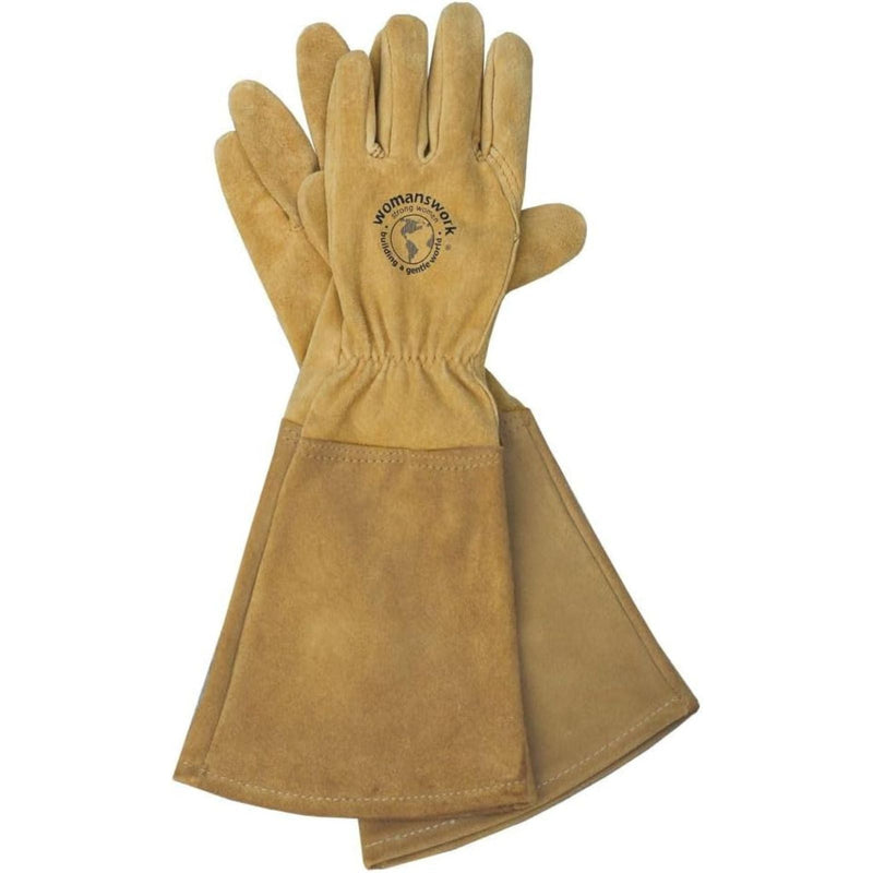 Womanswork Rose Gauntlet Leather Garden Gloves – Made in the USA