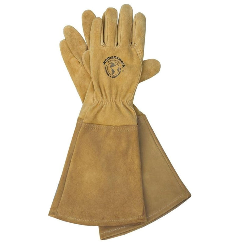Womanswork Rose Gauntlet Leather Garden Gloves – Made in the USA
