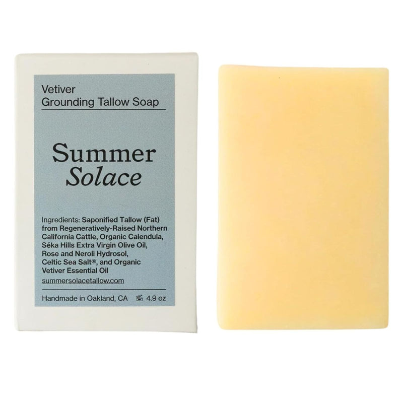 Soap Bar All-Natural Face & Body Wash Brick Exfoliating Deeply Nourishing Handcrafted Moisturizing Bar for Dry, Sensitive Skin with Indonesian Vetiver 3.5oz (Vetiver)