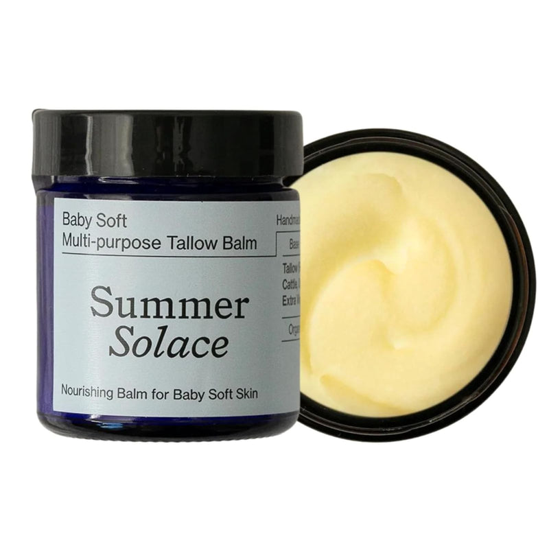 Family Balm Unscented with Light Cacao Butter | Moisturizing Leaf Lard, Pasture Raised Cattle Suet, Organic Pastured Leaf Lard Nourishing Face & Body Balm for Parents 50ml