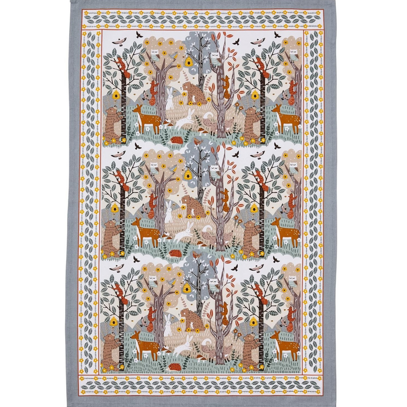 Ulster Weavers Wildwood Tea Towel, 100% Cotton - with Cute Animal Woodland Design - Kitchen and Cooking Gifts for Bakers & Chefs - Homeware & Kitchenware Range