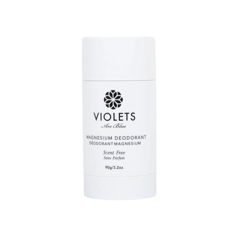 Violets Are Blue Magnesium Deodorant – Award-Winning, Aluminum-Free, Baking Soda-Free – Long-Lasting Natural Deodorant with Coconut Oil – Cream Formula for Women & Men 3.2oz (Unscented)