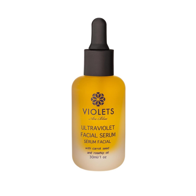 Violets Are Blue Ultra Violet Facial Serum with Carrot Seed & Rosehip Oils Rejuvenating Anti-Aging Serum for Dry, Mature, or Dull Skin Hydrating Blend with Argan, Jojoba, Primrose & Lavender 30ml