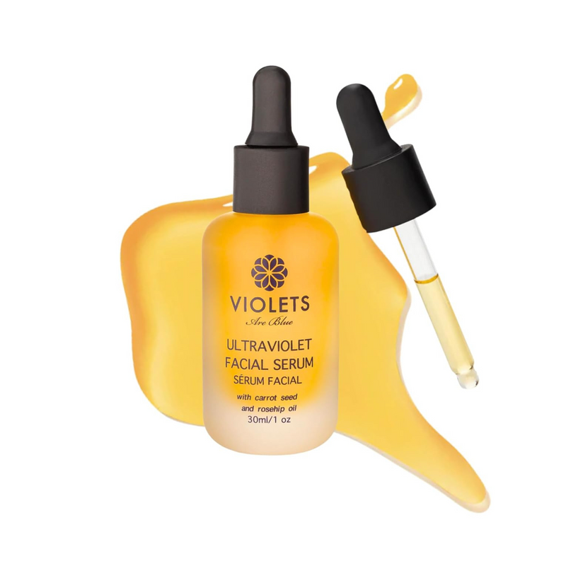 Violets Are Blue Ultra Violet Facial Serum with Carrot Seed & Rosehip Oils – Rejuvenating Anti-Aging Serum for Dry, Mature, or Tired Skin Hydrating Blend with Jojoba, Argan, Primrose & Lavender 30ml