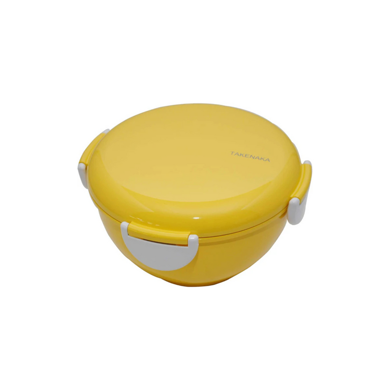 TAKENAKA Bento Bowl for perfect lunch, Eco-Friendly Lunch Box Made in Japan, Recycle Plastic Bottle, Microwave and Dishwasher Safe, Bento Box (Lemon Zest)