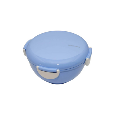 TAKENAKA Bento Bowl for perfect lunch, Eco-Friendly Lunch Box Made in Japan, Recycle Plastic Bottle, Microwave and Dishwasher Safe, Bento Box (Periwinkle Blue)