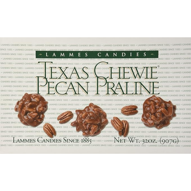 Lammes Candies Texas Chewie Pecan Pralines, 32 Oz Box