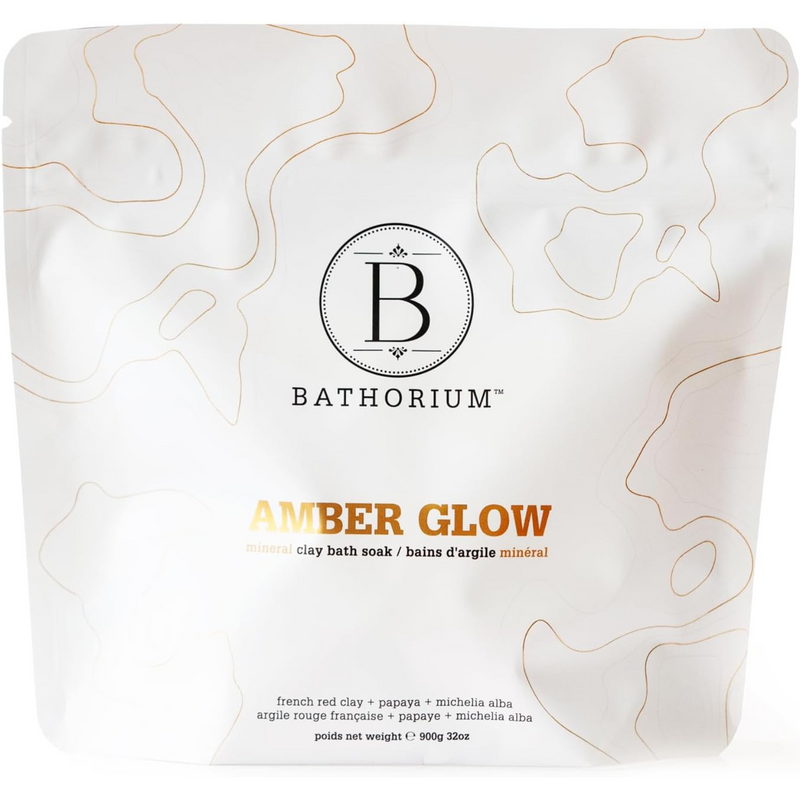Amber Glow Mud Mineral Soak – Bath Soak with French Gray Sea Salt, Michilia Alba & Kaolin Clay, Soothes & Revitalizes Skin, Approximately 3 Baths, 32 oz