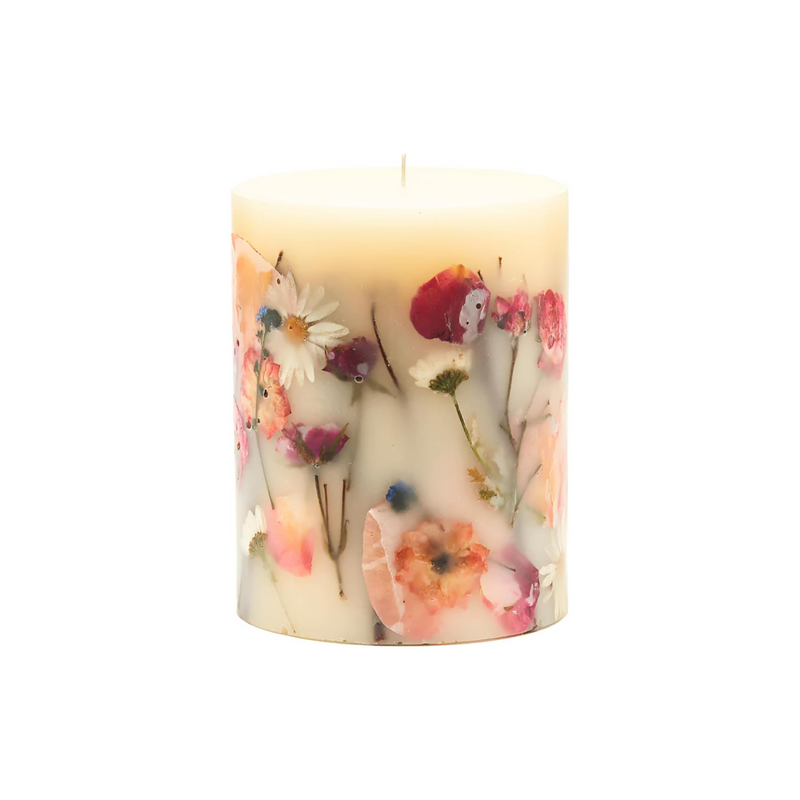 Rosy Rings Apricot Rose Round Botanical Candle - Aromatherapy Candles, Long Lasting Candles, Home Decor Candles (Medium)