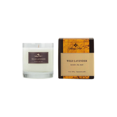 Rosy Rings Patricia Nash Candle | Long Lasting Fragrance Home Decor Gift Luxurious Aromatherapy Notes of Lavender, Lily, Sage, Musk, Sandalwood, Moss 60 Hour Burn Time 7.5oz 3.5" H (Wild Lavender)