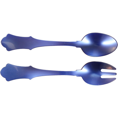 SABRE 2-Piece Salad Servers Set, Blue, Methacrylic Resin, Historic Design, Dishwasher Safe