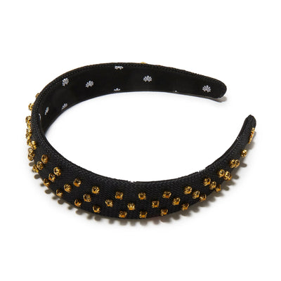 Lele Sadoughi Women's Burlap Bessette Headband, Crystal Dorado, Gold, Black, 1 Count