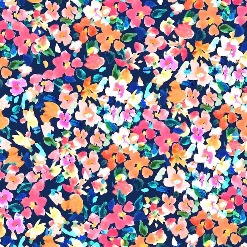 LOUVELLE Stylish SERAPHINE Luxury Silky Headband Quick Dry, Stretchy to Protect Hairline while Applying Makeup, Masks, or by the Pool (Bright Ditsy)