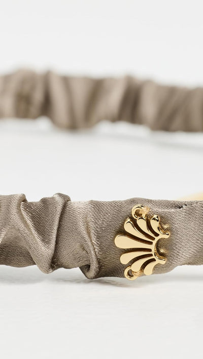 Lele Sadoughi Women's Jessie Silk Headband, Cacao, Tan, 1 Count