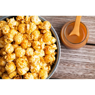 Johnson's Popcorn Caramel Popcorn Party Favors Handmade, Freshly Popped Gourmet Sweet & Crunchy Delicious Treat for Family Parties, Movie Night Snack Gift Ready 2.5oz (25 Pack)