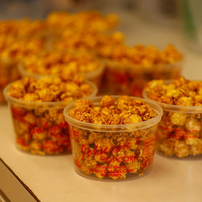 Johnson's Popcorn Caramel Popcorn Party Favors Handmade, Freshly Popped Gourmet Sweet & Crunchy Delicious Treat for Family Parties, Movie Night Snack Gift Ready 2.5oz (25 Pack)