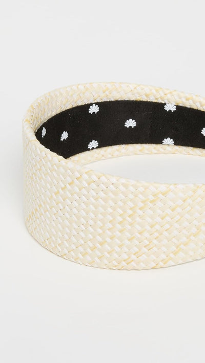 Lele Sadoughi Women's Brigitte Raffia Headband, Chalk, Off White, One Size