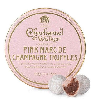 Charbonnel et Walker Tri of Marc de Champagne Gift Set - Milk Marc de Champagne, Pink Marc de Champagne, Dark Marc de Champagne (3xnet weight 1.5oz)
