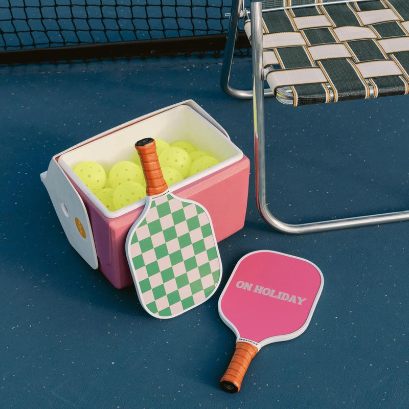 On Holiday Pickleball Paddle | Fiberglass Face Honeycomb Core, High Spin, Shock-Absorbing, Lightweight Durable for Power, Control & Balance Edge Guard & Grip Tape for Sweaty Hands - All Levels (Palma)