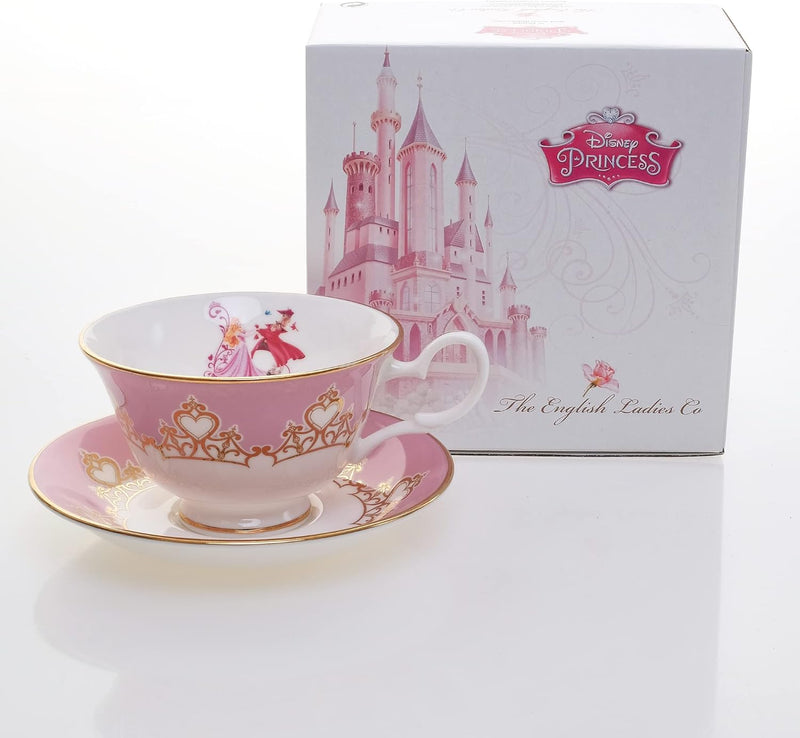 English Ladies Co. Disney Bone China Cup & Saucer : Aurora - Sleeping Beauty