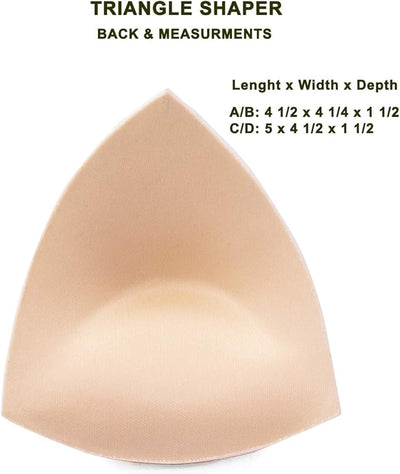 Braza Swim Shapers - Triangle Enhancement Pads, Beige, Size C/D