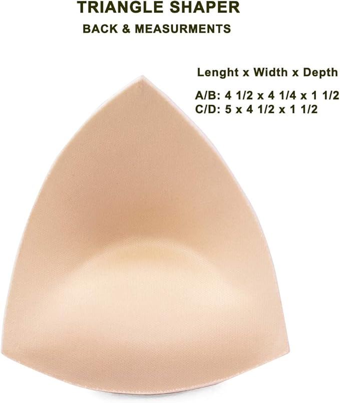 Braza Swim Shapers - Triangle Enhancement Pads, Beige, Size C/D