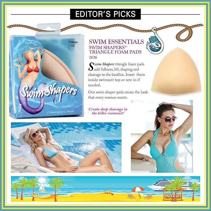 Braza Swim Shapers - Triangle Enhancement Pads, Beige, Size C/D