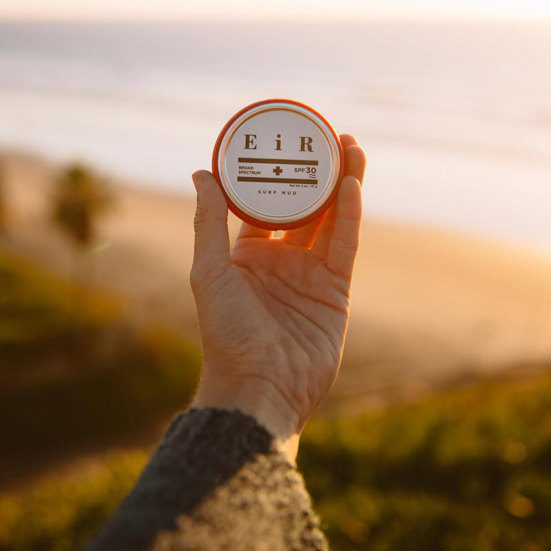 Surf Mud Sun Protection Balm SPF30 | All-Natural Mineral Sunscreen with Non-Nano Zinc Oxide, Cocoa Butter, Coconut Oil & Beeswax | Water-Resistant Cocoa-Scented Body Balm in Metal Tin 2oz