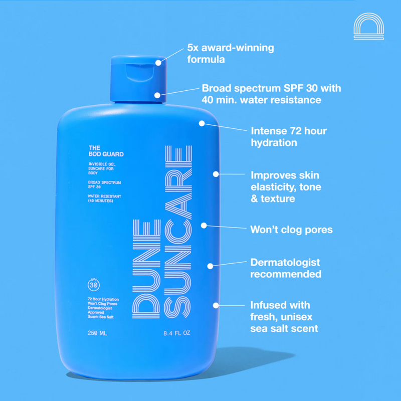 Dune Suncare The Bod Guard 8.4 FL OZ SPF 30 Sea Salt Scented Award Winning