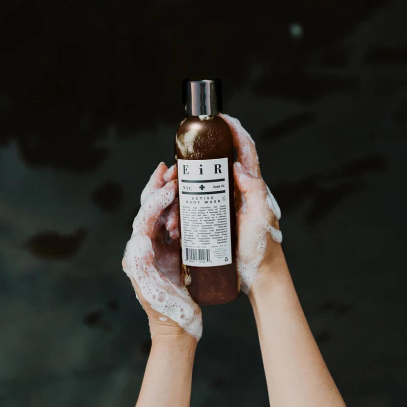Active Body Wash | Hydrating Shower Gel Body Cleanser with Deeply Moisturizing Aloe Leaf & Olive Oil | Notes of Sage, Rosemary & Lemongrass All Natural | Sulfate, Phthalate & Paraben Free 8oz