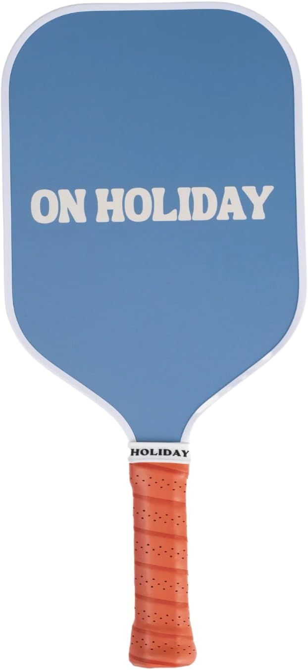 On Holiday Pickleball Paddle | Fiberglass Face Honeycomb Core, High Spin, Shock-Absorbing, Lightweight Durable for Power, Control & Balance Edge Guard & Grip Tape for Sweaty Hands (Hamptons Blue)
