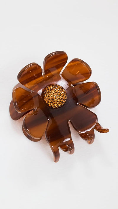 Lele Sadoughi Women's Sunflower Claw Clip, Rust, Brown, 1 Count