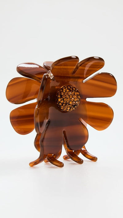 Lele Sadoughi Women's Sunflower Claw Clip, Rust, Brown, 1 Count