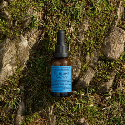 Summer Solace Emanations Nourishing Face & Hair Oil With Tallow, Emu & Squalene, Acai, Rose, Vetiver Oil, Moisturizes, Repairs, Deep Hydration For Soft, Supple Skin Youthful Look 30ml