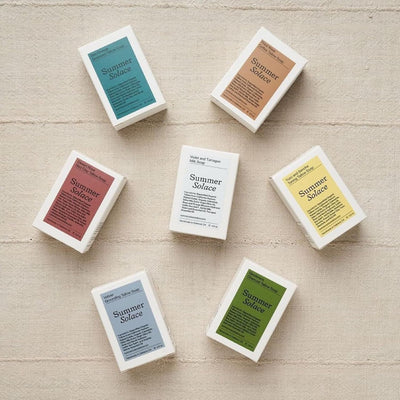Summer Solace Beef Tallow Soap Bar All-Natural Face & Body Wash Brick Exfoliating Deeply Nourishing Handcrafted Moisturizing Bar for Dry, Sensitive Skin with Seaweed, Green Tea, Neroli (Sea Change)