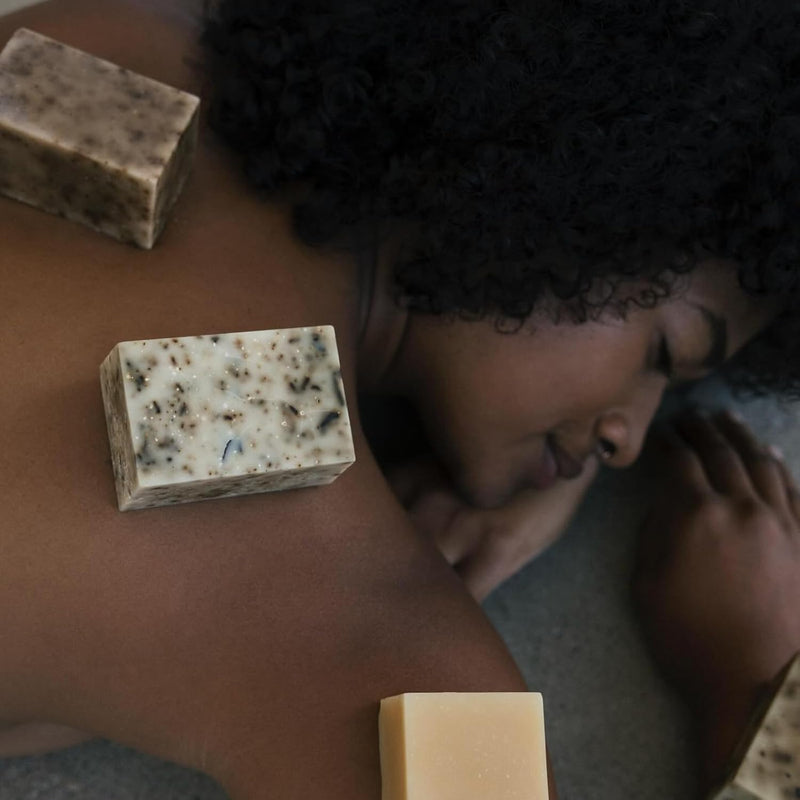 Summer Solace Beef Tallow Soap Bar All-Natural Face & Body Wash Brick Exfoliating Deeply Nourishing Handcrafted Moisturizing Bar for Dry, Sensitive Skin with Seaweed, Green Tea, Neroli (Sea Change)