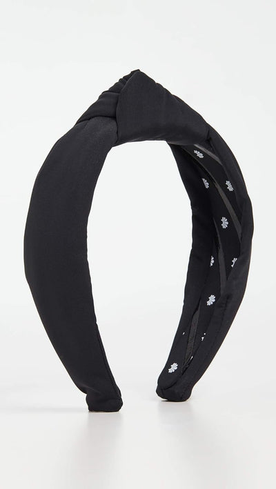 Lele Sadoughi Women's Neoprene Knotted Headband, Jet, Black, One Size