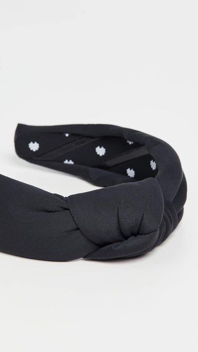 Lele Sadoughi Women's Neoprene Knotted Headband, Jet, Black, One Size