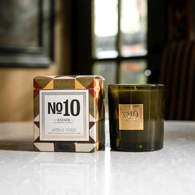 Jackson Vaughn Scented Candle | Aromatherapy Long Lasting Candles Luxury Home Fragrance Decor Gifts Hand Poured Soy Wax Notes of Fresh Lemon, Basil, Crushed Mint 55 Hour Burn 14.5oz (No. 10 Estate)
