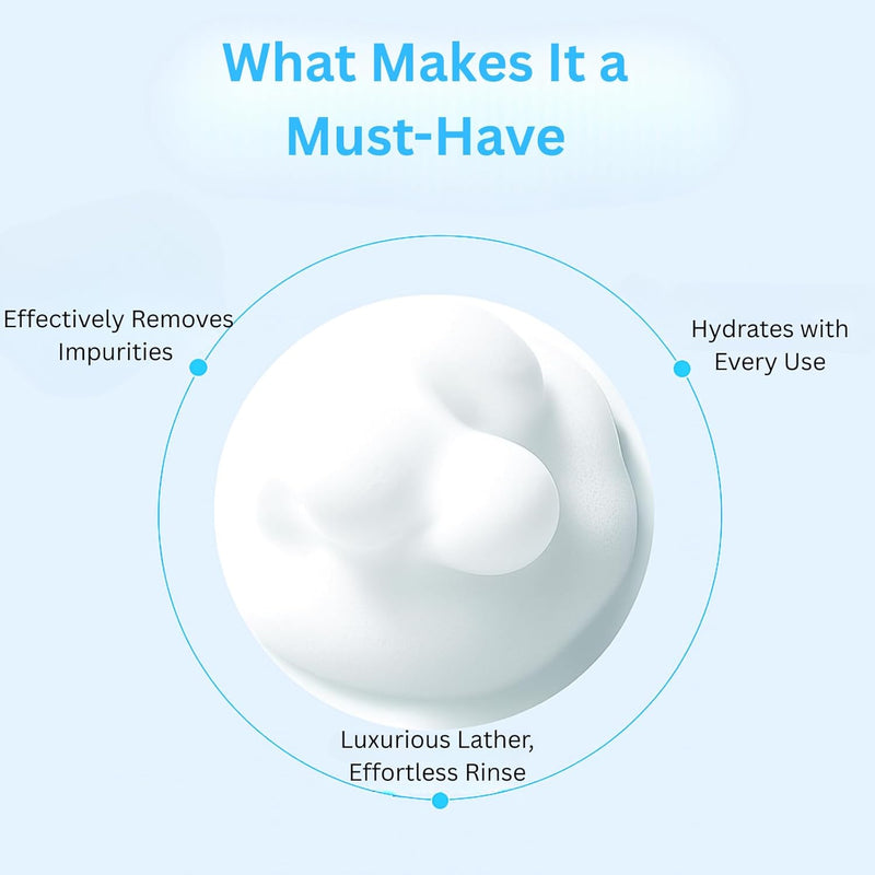 Hydrating Foaming Facial Cleanser for Sensitive Skin | Gentle Face Wash with Aloe Vera, Oat Amino Acids & Beet Root Non-Stripping Daily Cleanser for Normal, Dry & Oily Skin, Fragrance-Free 5oz