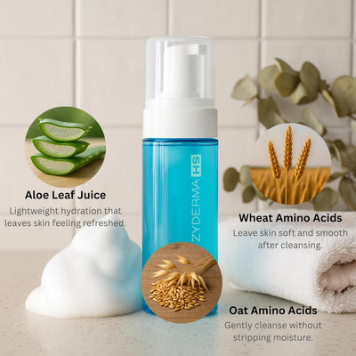 Hydrating Foaming Facial Cleanser for Sensitive Skin | Gentle Face Wash with Aloe Vera, Oat Amino Acids & Beet Root Non-Stripping Daily Cleanser for Normal, Dry & Oily Skin, Fragrance-Free 5oz